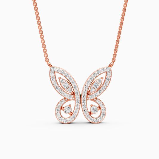 Butterfly Style Lab Grown Diamond necklace