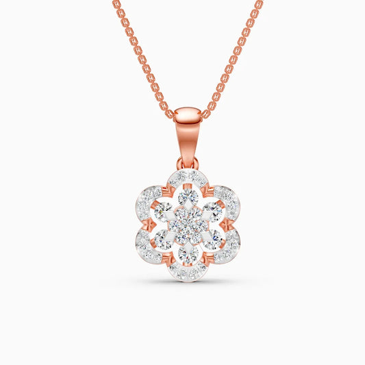 Flower Style Lab Grown Diamond Pendant