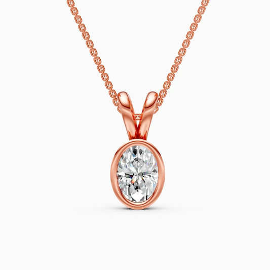 Oval Solitaire Lab Grown Diamond Pendant