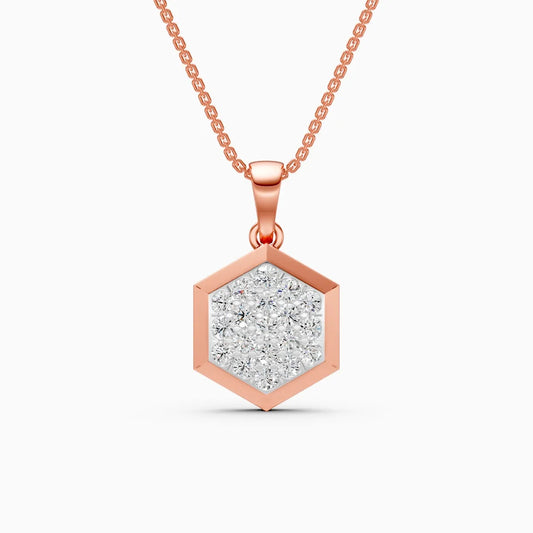 Hexagon Style Lab Grown Diamond Pendant
