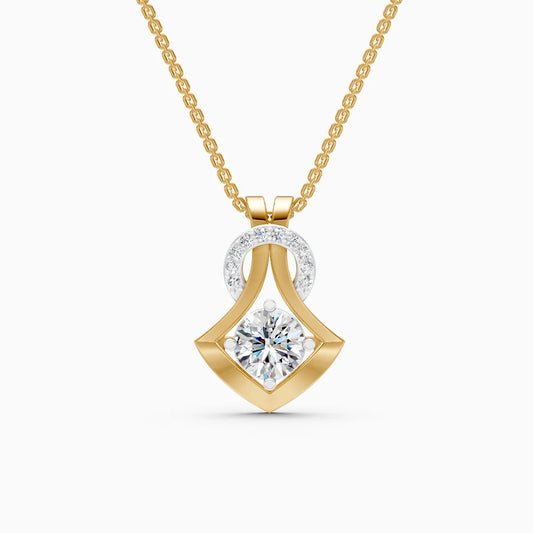 Modern Elegance Lab Diamond Pendant in 14K Gold