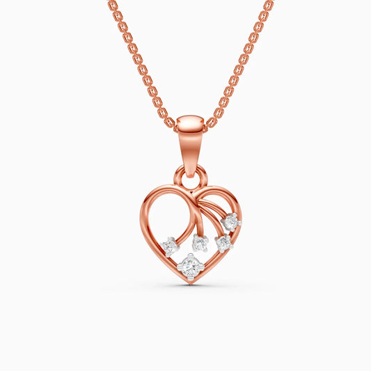 Angelic Swirl Heart Diamond pendant