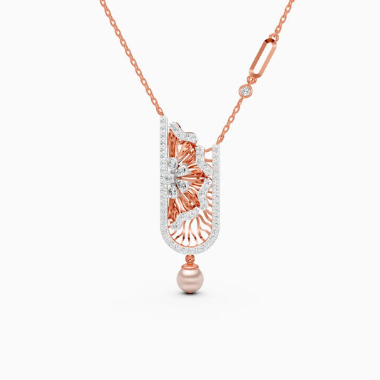 U-Curve Petal Lab Grown Diamond Pendant Set