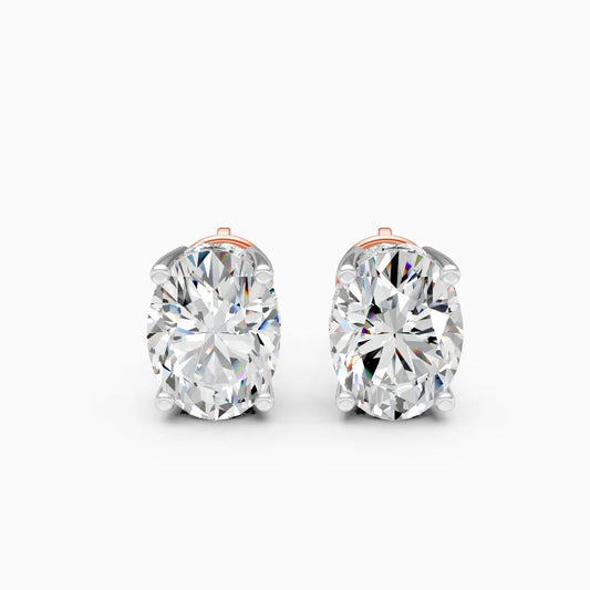Trendy Oval-Solitaire With Mini Diamond Stud