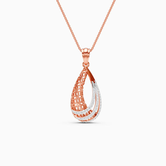 Dual Finish Drop Diamond Pendant