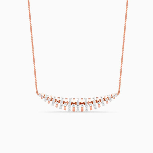 Symmetric Round-Cut Diamond Multi-Tone Arc Pendant