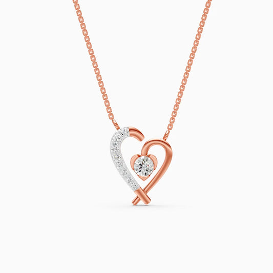 Soulmate Curve Lab Diamond Heart Necklace