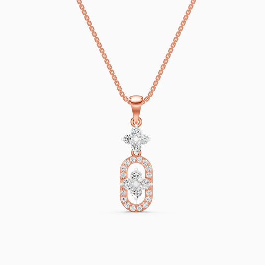 Round Cut Cluster Pill Flower Drop Pendant