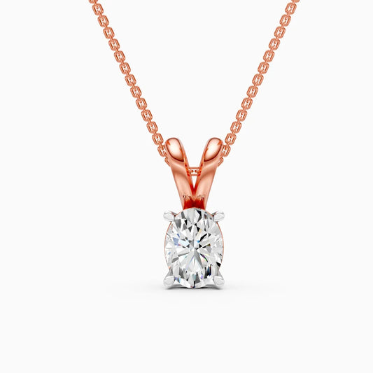 Sleek Oval Diamond Pendant
