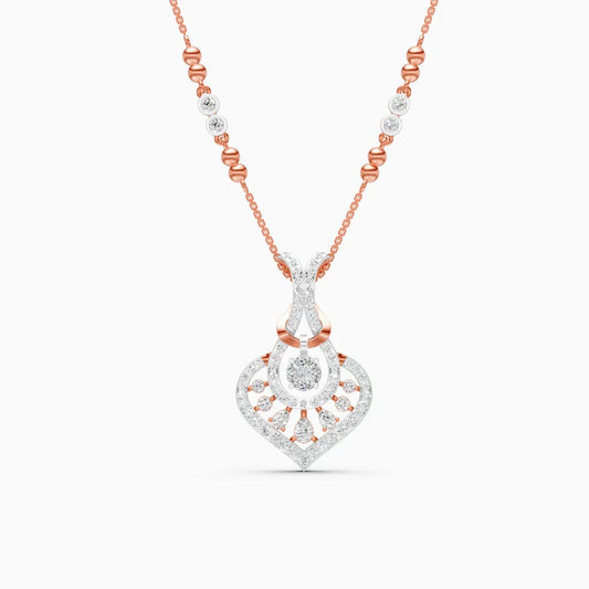 Graceful Teardrop Glow Glimmer Loop Pendant Set