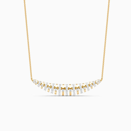 Symmetric Round-Cut Diamond Multi-Tone Arc Pendant