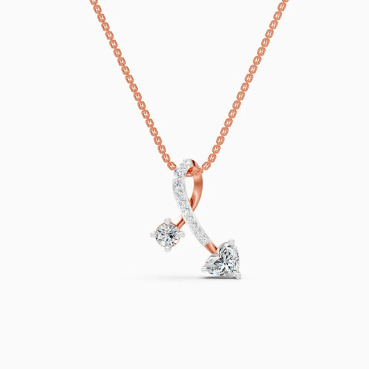 Two Stone Lab Diamond Gold Pendant