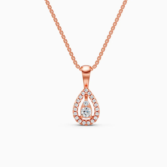 Pear Shape Halo Lab Grown Diamond Pendant