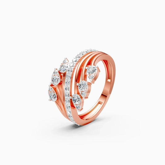 Pear-Cut Leaf Diamond Ring