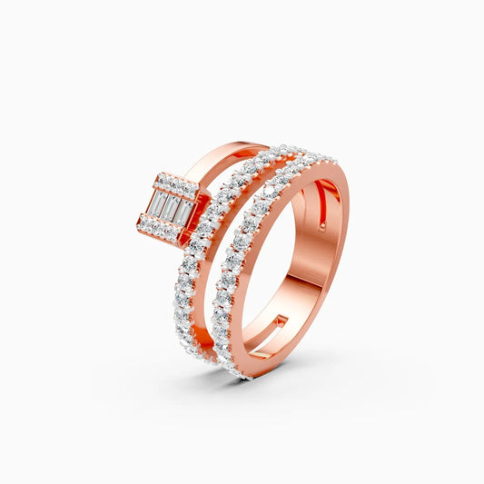 Minimal Line Baguette Center Diamond Ring