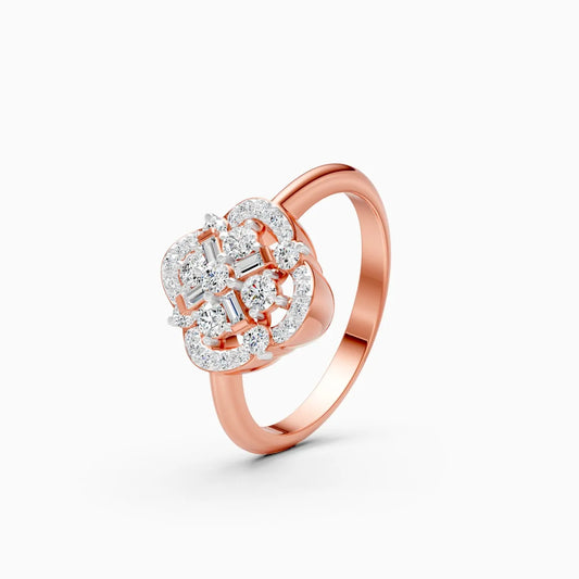 Royal Cluster Twilight Glow Lattice Ring