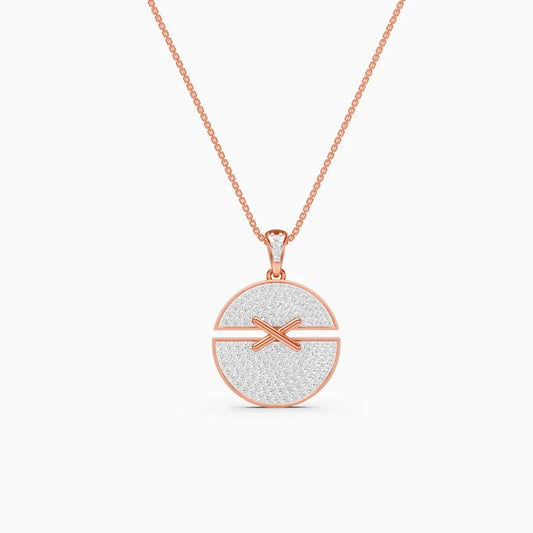 Glamorous Round Cluster Diamond Necklace