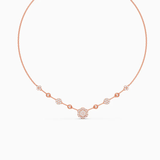 Elongated Round Glow Diamond Necklace
