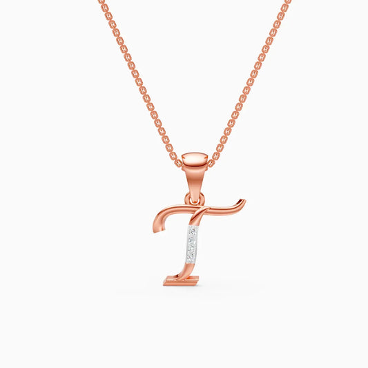 Letter Lab Grown Diamond Gold Pendant