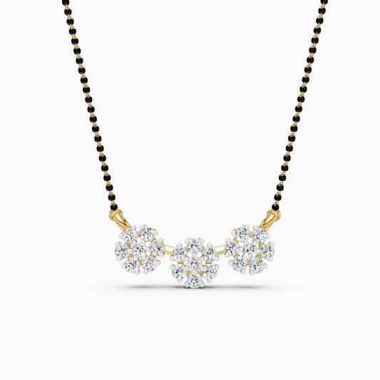 Triple-Flower Lab-Grown Diamond Mangalsutra