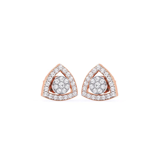 Minimalist Trillion Shape Diamond Studs For Women's