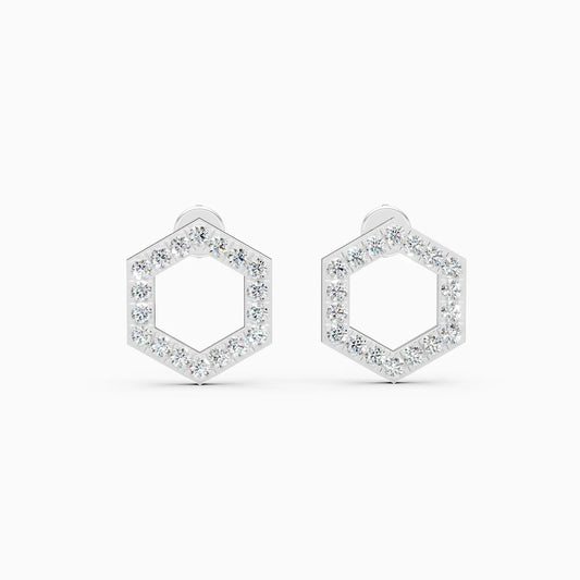 Luxe Hexagon Spark Lab Grown Diamond Earrings