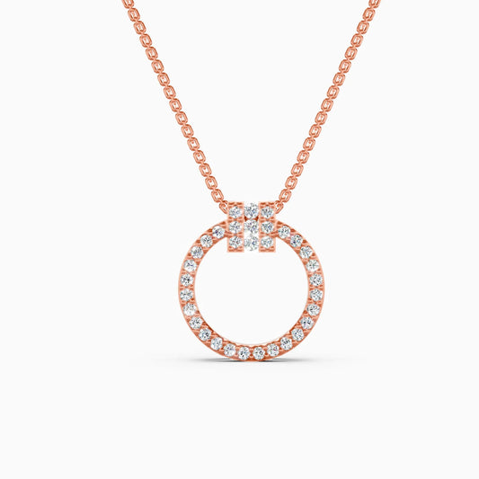Stylish Circle Lab Grown Diamond Pendant