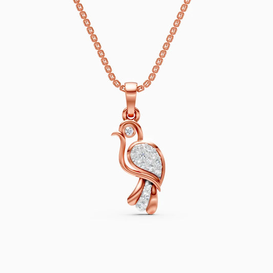 Feather-light Bird Charm Diamond Pendant
