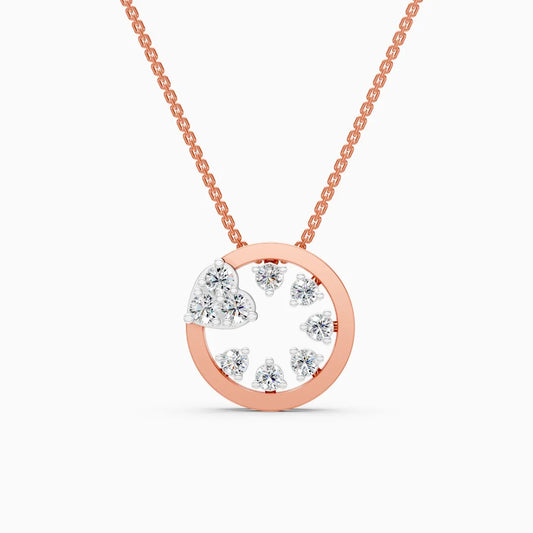 Open Circle Round Shape Diamond Pendant
