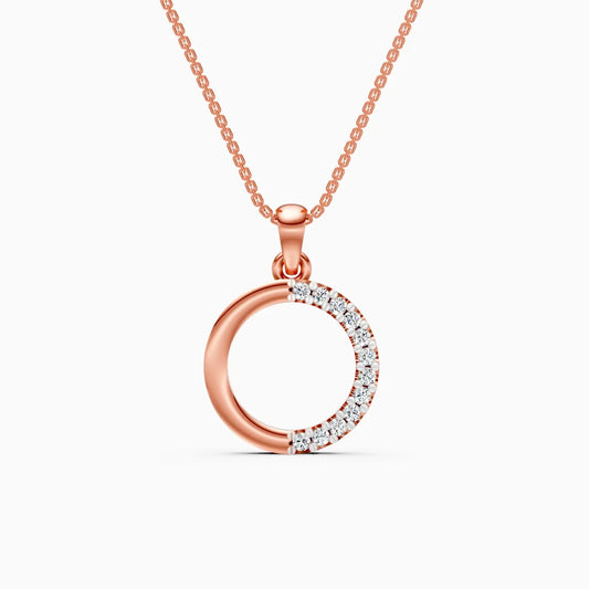 Half Halo Lab Diamond Circle Pendant