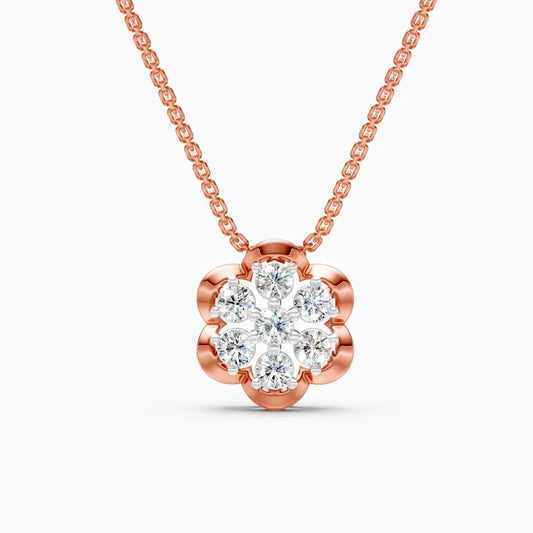 Floral Cluster Round Shape Diamond Earrings