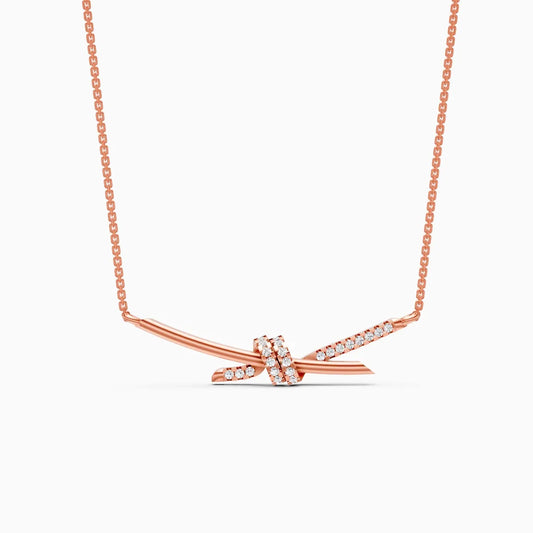 Sparkling Knot And Delicate Twist Diamond Pendant