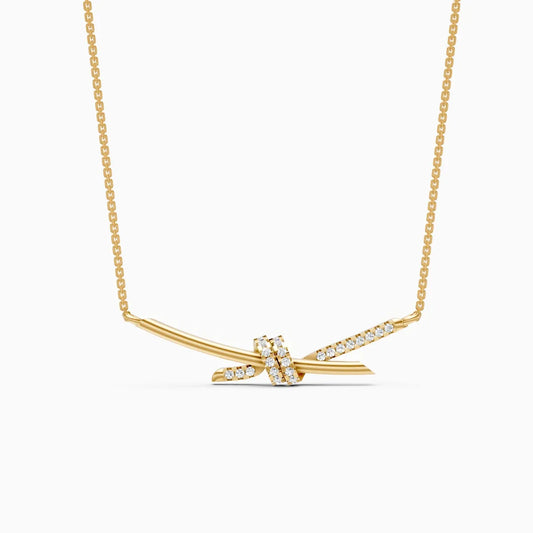 Sparkling Knot And Delicate Twist Diamond Pendant