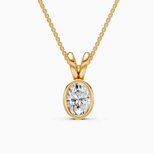 Oval Solitaire Lab Grown Diamond Pendant