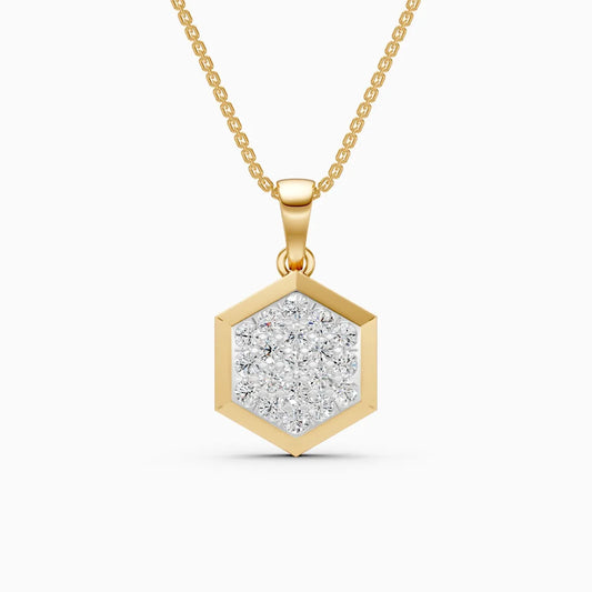 Hexagon Style Lab Grown Diamond Pendant