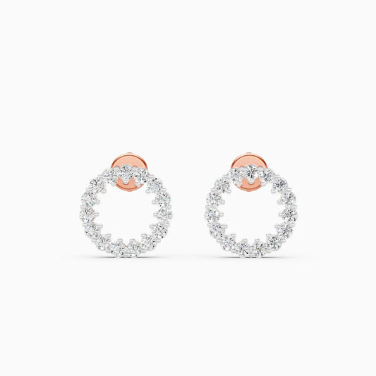 Circle Halo Lab Grown Diamond Earrings
