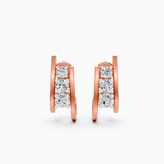Dual Arc Lab Grown Diamond Earrings