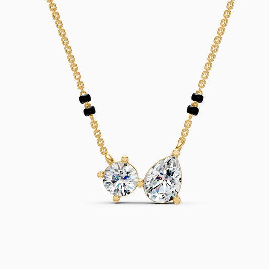 Round Meets Drop Design Pendant Mangalsutra