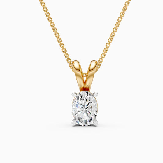Sleek Oval Diamond Pendant