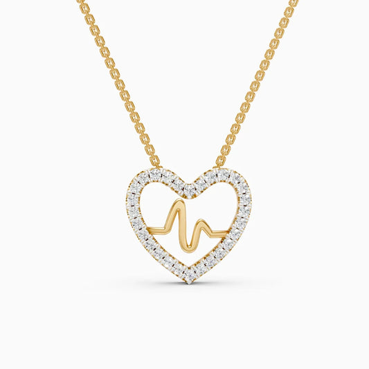 Heartbeat Diamond Pendant With Chain
