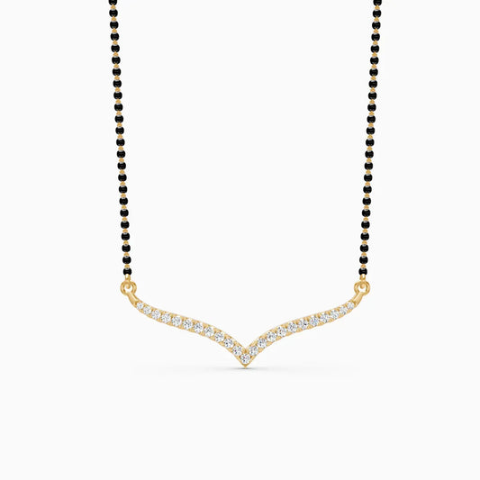 Elegant V Shape Curve Diamond Mangalsutra