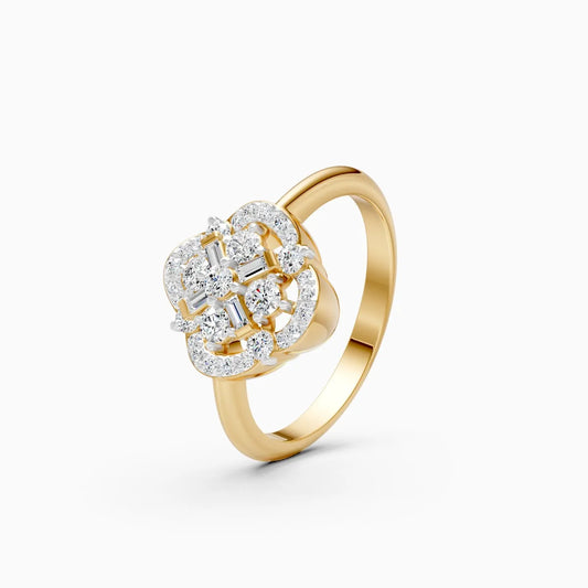 Royal Cluster Twilight Glow Lattice Ring