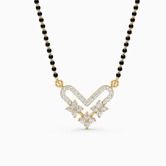 V Shape Lab Grown Diamond Mangalsutra