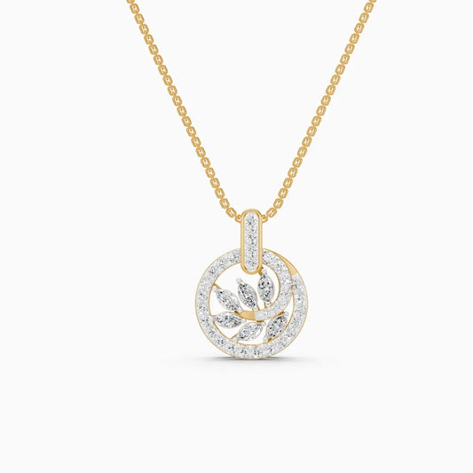 Leaf Style Lab Grown Diamond Pendant
