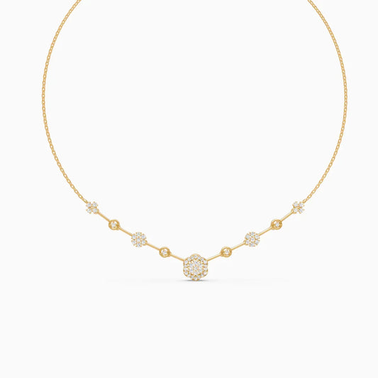 Elongated Round Glow Diamond Necklace