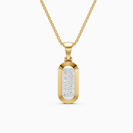Pill-Shape Round Lab Diamond Pendant