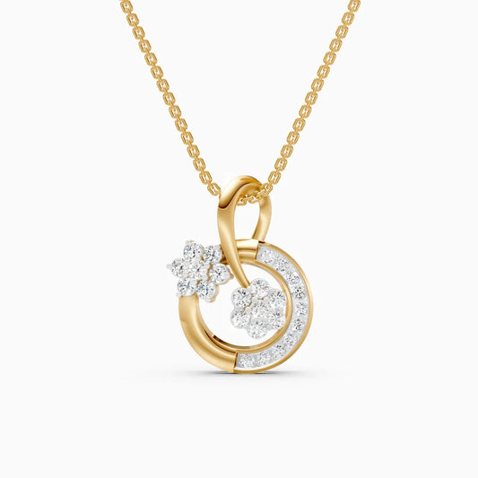 Circle of Flowers Diamond Pendant