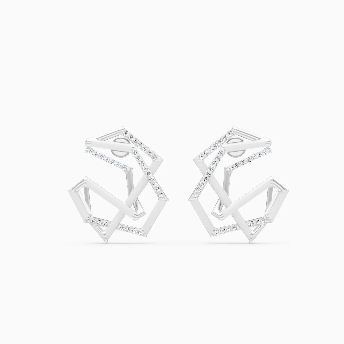 Modern Art-Inspired Diamond Studs