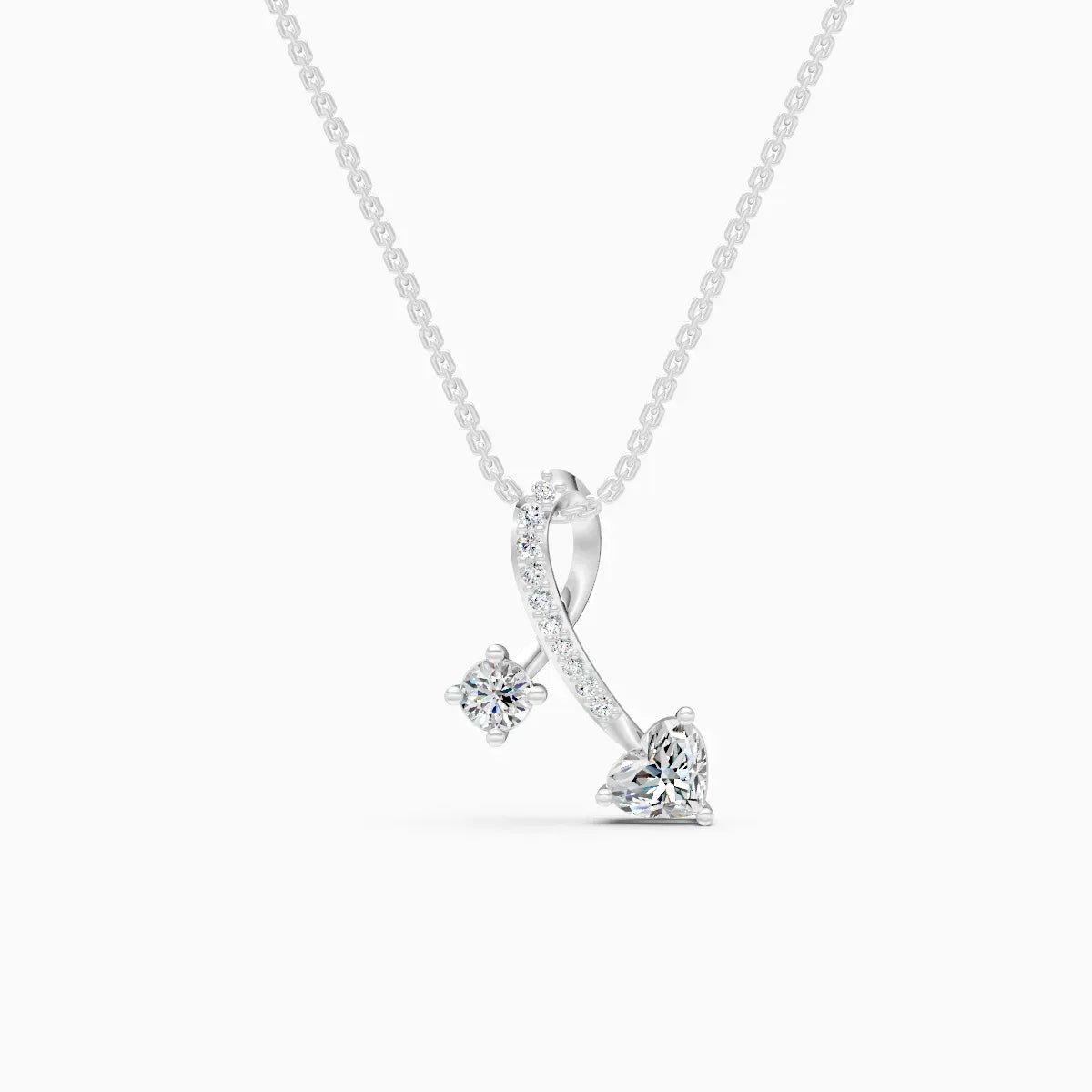 Two Stone Lab Diamond Gold Pendant