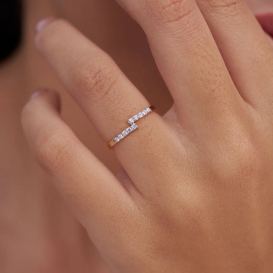 Open Diamond Bar Ring